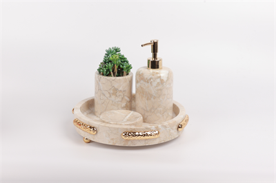 2in Moon 4lü Set Bej-gold