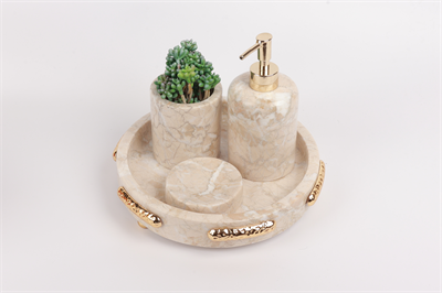 2in Moon 4lü Set Bej-gold