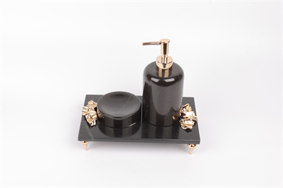 2İn Ribbon 3Lü Set Siyah-Gold