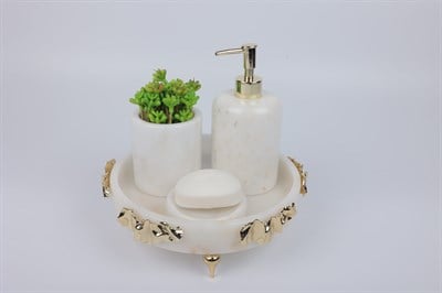 2in Ribbon 4lü Set Beyaz Gold