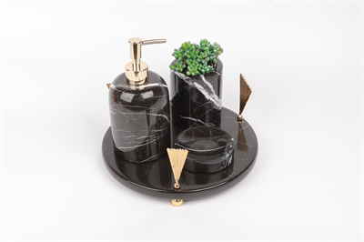 2in Yelpaze 4 Lü Set Siyah-gold