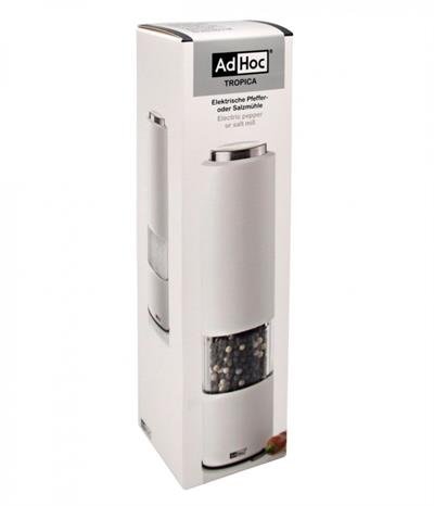 Adhoc Tropıca White Elektrikli Tuz/Biber Değirmeni  Beyaz