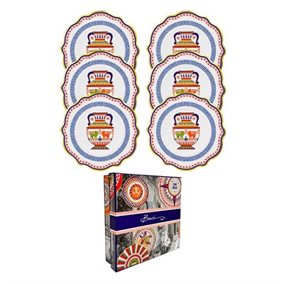 Bacı Milano Dolce Vita 6lı Amhora Pasta Tabağı 21 Cm Porselen
