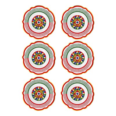 Bacı Milano Dolce Vita 6lı Geometries Çukur Tabak 23 Cm Porselen