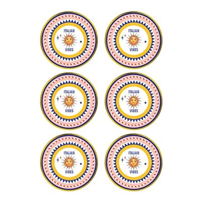 Bacı Milano Dolce Vita 6lı Good Vibes Ekmek Tabağı 16 Cm Porselen