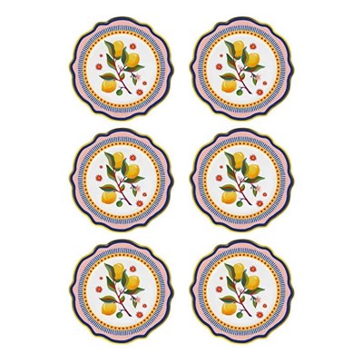 Bacı Milano Dolce Vita 6lı Limon Servis Tabağı 27 Cm Porselen