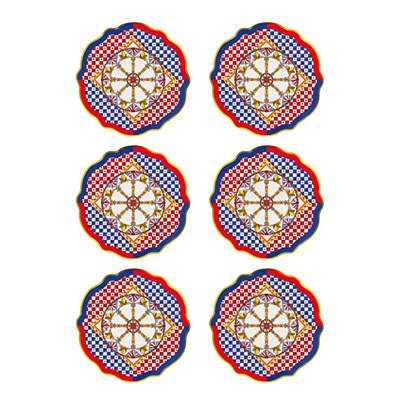 Bacı Milano Dolce Vita 6lı Wheel Servis Tabağı 27 Cm Porselen