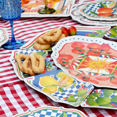 Bacı Milano Dolce Vita 7 Parça Mermer Desenli Melamin Meze Tabağı Seti