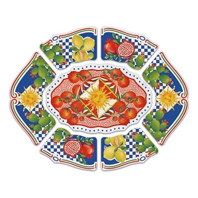 Bacı Milano Dolce Vita 7 Parça Mermer Desenli Melamin Meze Tabağı Seti