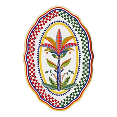 Bacı Milano Dolce Vita Palmiye Desenli Oval Servis Tabağı 35 Cm