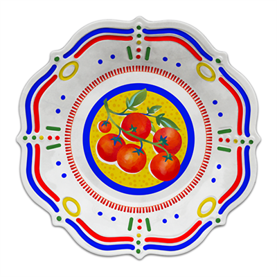 Bacı Milano Dolce Vita Tomatos 6lı Çukur Tabak 23,5 Cm Melamin