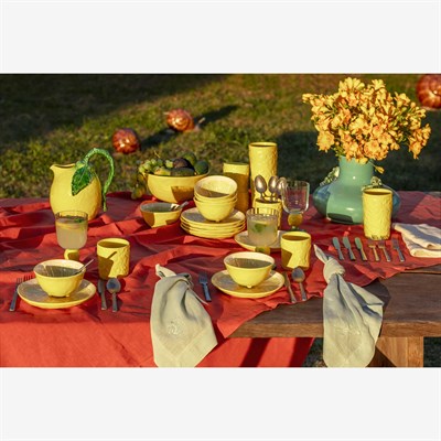 Bordallo Pinheiro Lemon Sarı Seramik Kahvaltı Tabağı 20,5 Cm