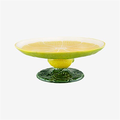 Bordallo Pinheiro Lemon Sarı Seramik Kek Standı 33 Cm
