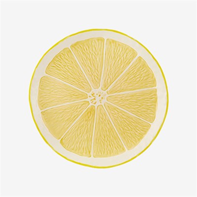 Bordallo Pinheiro Lemon Sarı Seramik Servis Tabağı 33 Cm