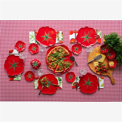 Bordallo Pinheiro Tomato Kırmızı Seramik Kahvaltı Tabağı 21 Cm