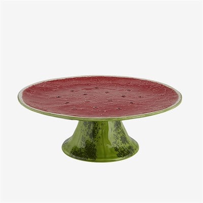 Bordallo Pinheiro Watermelon Kırmızı Seramik Kek Standı 33 Cm