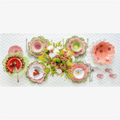 Brd Maria Flor Çiçekli Pembe Servis Tabağı 47 Cm