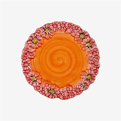 Edelweiss Camomilla Kırmızı Servis Tabağı 22x22 Cm