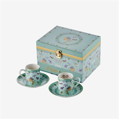 Chiara Alessi Ballerina Collection Yeşil Porselen Müzik Kutulu Kahve Fincan Seti 120 Ml