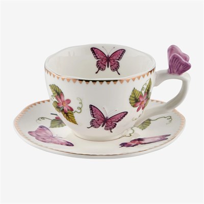 Chiara Alessi Butterfly Mor Porselen Kahve Fincan Seti 120 Ml