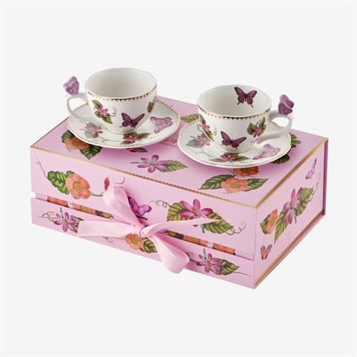 Chiara Alessi Butterfly Mor Porselen Kahve Fincan Seti 120 Ml