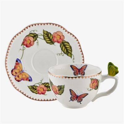 Chiara Alessi Butterfly Yeşil Porselen Kahve Fincan Seti 120 Ml