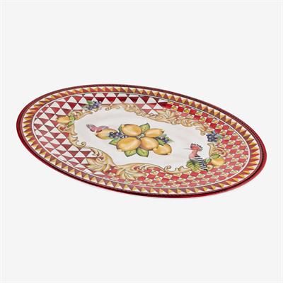 Chıara Alessi Capri Collection Kırmızı Melamin Servis Tabağı 50 Cm