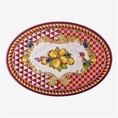 Chıara Alessi Capri Collection Kırmızı Melamin Servis Tabağı 50 Cm