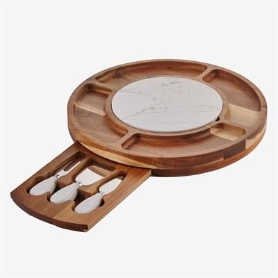 Chiara Alessi Kahverengi Ahşap Peynir Sunum Tabağı Acacia Elegance