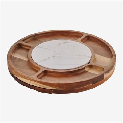 Chiara Alessi Kahverengi Ahşap Peynir Sunum Tabağı Acacia Elegance