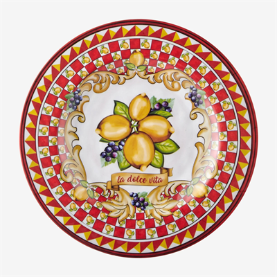 Chiara Alessi Kırmızı Melamin Kahvaltı Tabağı 21,5 Cm Capri Collection