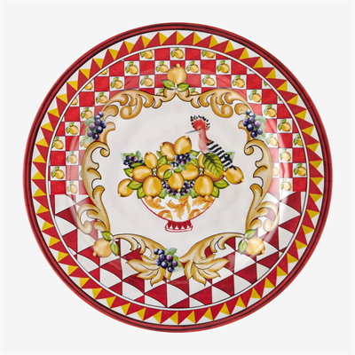 Chiara Alessi Kırmızı Melamin Yemek Tabağı 28 Cm Capri Collection