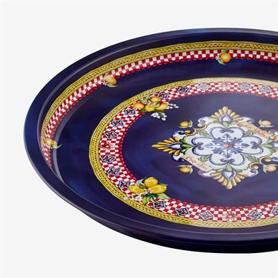 Chiara Alessi Lacivert Metal Tepsi 34 Cm La Felicita Collection