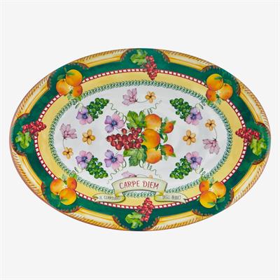 Chiara Alessi Sarı Melamin Servis Tabağı 50 Cm Carpe Diem Collection