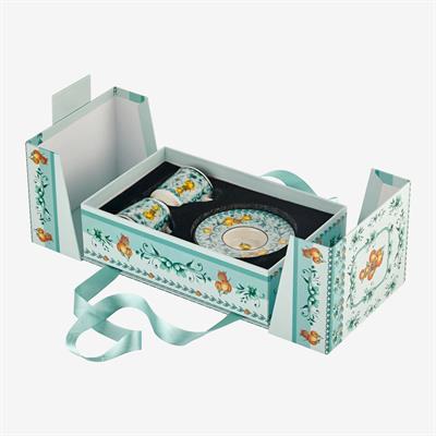 Chiara Alessi Turkuaz Porselen Kahve Fincan Seti 120 Ml Arancia Collection