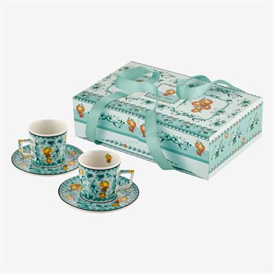 Chiara Alessi Turkuaz Porselen Kahve Fincan Seti 120 Ml Arancia Collection