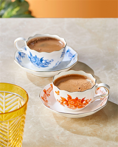 Chiara Alessi Turuncu Porselen Kahve Fincan Seti 100 Ml Primavera Collection