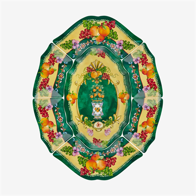 Chiara Alessi Yeşil Melamin Meze Tabağı 7 Parça Carpe Diem Collection