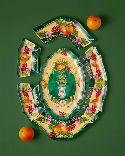 Chiara Alessi Yeşil Melamin Meze Tabağı 7 Parça Carpe Diem Collection