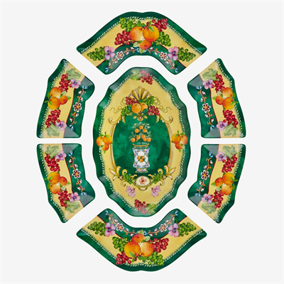 Chiara Alessi Yeşil Melamin Meze Tabağı 7 Parça Carpe Diem Collection