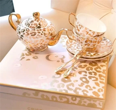 Crıstına Re Luxury Louis Leopard Two Cup Teaset-limited Edition