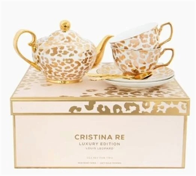 Crıstına Re Luxury Louis Leopard Two Cup Teaset-limited Edition