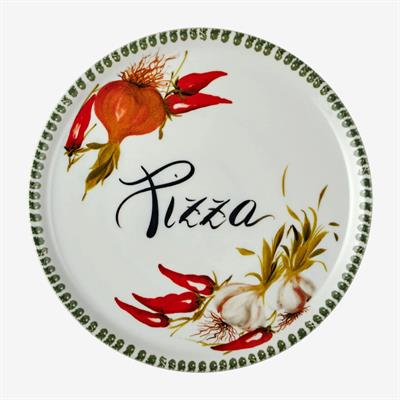Edelweiss Pizza Tabağı Sarımsak Desenli 33 Cm