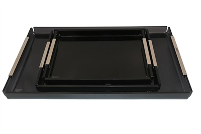 Esra Turan Gümüş Detaylı Büyük Boy Siyah Tepsi