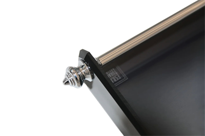 Esra Turan Uzun Gümüş Kulplu Büyük Boy Siyah Tepsi