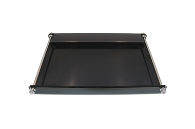 Esra Turan Uzun Gümüş Kulplu Büyük Boy Siyah Tepsi