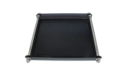 Esra Turan Uzun Gümüş Kulplu Küçük Boy Siyah Tepsi