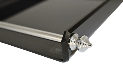 Esra Turan Uzun Gümüş Kulplu Küçük Boy Siyah Tepsi