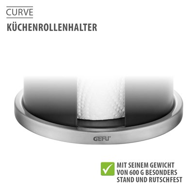 Gefu Curve Mutfak Rulo Tutucusu Çap:13 Cm Paslanmaz Çelik/plastik Siyah