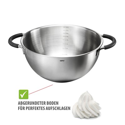 Gefu Mesco Halka Tabanlı Paslanmaz Çelik Karıştırma Kabı, Ø 24 Cm - 4 L